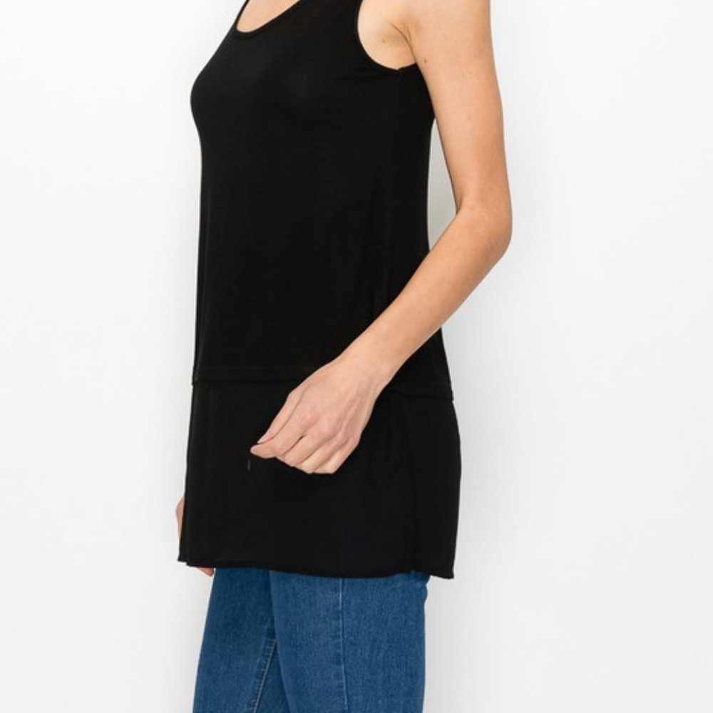 NEW ORIGAMI under garment tank top tunic CAMI shirt black ivory beige navy SM-2X - Picture 2 of 7